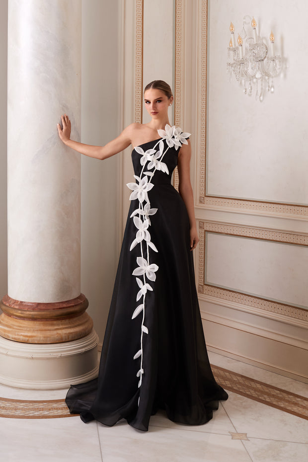 Midnight Orchid One-Shoulder Ballgown – Alexander by Daymor